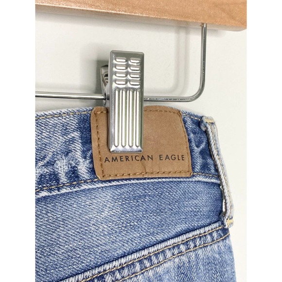American Eagle Jeans Waist 32 Girlfriend High Hi Rise Button Fly Tapered - Picture 4 of 7